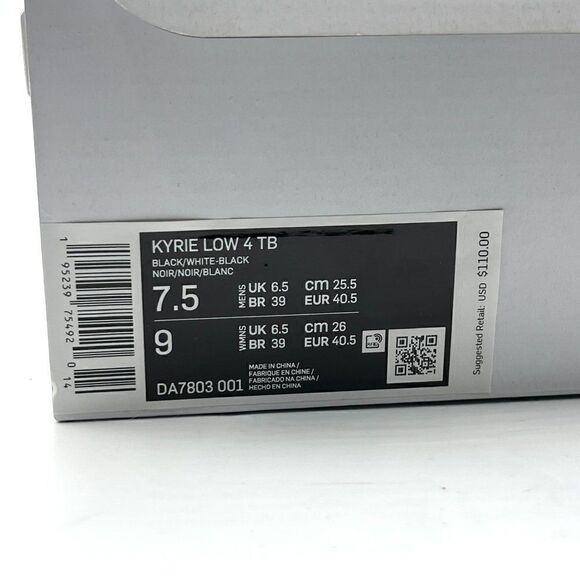 Nike Kyrie Low 4 TB 'Black White' (2021) - Picture 12 of 14